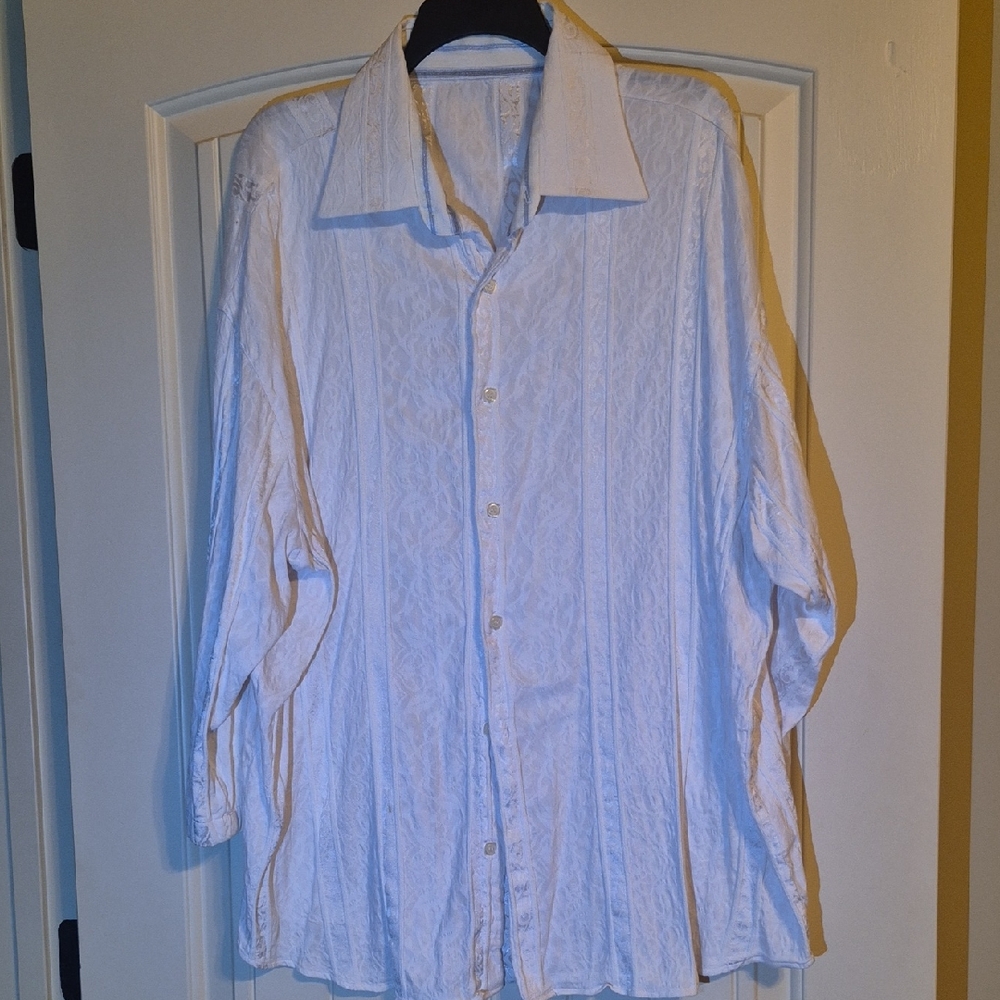 White Button-Up Shirt-XL